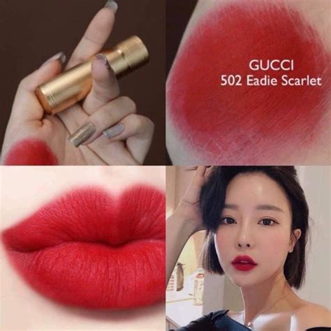 son gucci 502|Review Son Gucci 502 Eadie Scarlet Màu Đỏ Đậm .